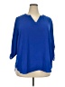 Chaus 100% Polyester Blue 3/4 Sleeve Blouse Size 2X - photo 1