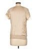 Matty M 100% Silk Tan Short Sleeve Silk Top Size L - photo 2