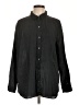 J.Jill Solid Black Long Sleeve Button-Down Shirt Size L - photo 1