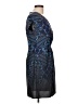 Yumi 100% Polyester Graphic Blue Cocktail Dress Size 12 - photo 4