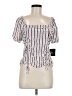 I.N. San Francisco 100% Elastic White Short Sleeve Top Size M - photo 1