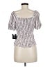 I.N. San Francisco 100% Elastic White Short Sleeve Top Size M - photo 2