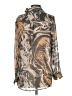 Dress Forum 100% Polyester Animal Print Gray Long Sleeve Blouse Size S - photo 2