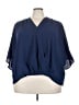Shein 100% Polyester Blue Short Sleeve Blouse Size 4X - photo 1