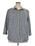 Talbots Print Gray 3/4 Sleeve Button-Down Shirt Size 22 - photo 1