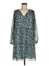 Ann Taylor LOFT 100% Polyester Animal Print Teal Casual Dress Size M - photo 1