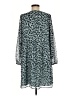 Ann Taylor LOFT 100% Polyester Animal Print Teal Casual Dress Size M - photo 2