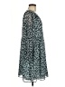 Ann Taylor LOFT 100% Polyester Animal Print Teal Casual Dress Size M - photo 4