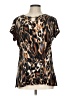 DressBarn Brown Short Sleeve Blouse Size L - photo 1