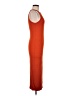 Shein Solid Orange Casual Dress Size 6 - photo 4