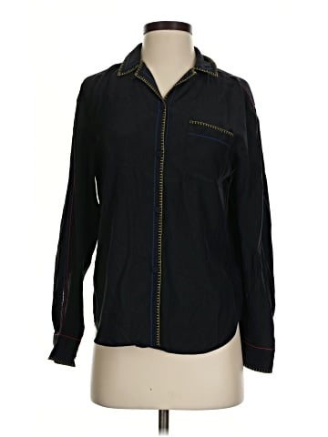 Rag & Bone Long Sleeve Silk Top (view 1)