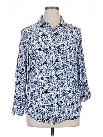 Talbots 3/4 Sleeve Button-Down Shirt (view 1)