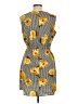Speed Control 100% Polyester Print Gray Cocktail Dress Size L - photo 2