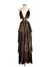 Line & Dot Metallic Brown Cocktail Dress Size M - photo 1