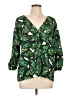 Elaine Turner 100% Polyester Green 3/4 Sleeve Blouse Size L - photo 1