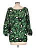Elaine Turner 100% Polyester Green 3/4 Sleeve Blouse Size L - photo 2