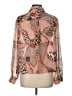 Timing 100% Polyester Animal Print Brown Long Sleeve Blouse Size L - photo 2