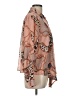 Timing 100% Polyester Animal Print Brown Long Sleeve Blouse Size L - photo 4