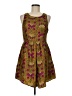 Harlyn 100% Silk Paisley Brown Cocktail Dress Size M - photo 1