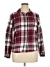 SO 100% Cotton Plaid Burgundy Long Sleeve Button-Down Shirt Size XL - photo 1