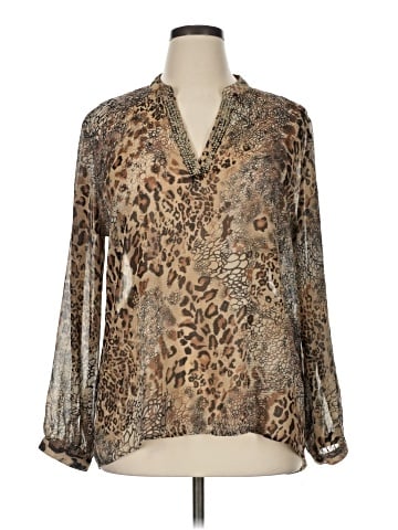 Roz & Ali Long Sleeve Blouse (view 1)