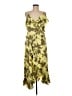 DKNY 100% Polyester Tropical Yellow Casual Dress Size 8 - photo 1