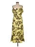 DKNY 100% Polyester Tropical Yellow Casual Dress Size 8 - photo 2