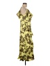 DKNY 100% Polyester Tropical Yellow Casual Dress Size 8 - photo 4