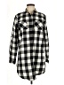 I. Joah Checkered-gingham Black Long Sleeve Button-Down Shirt Size M - photo 1