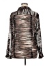 Chico's 100% Silk Animal Print Gray Long Sleeve Silk Top Size XL - photo 2