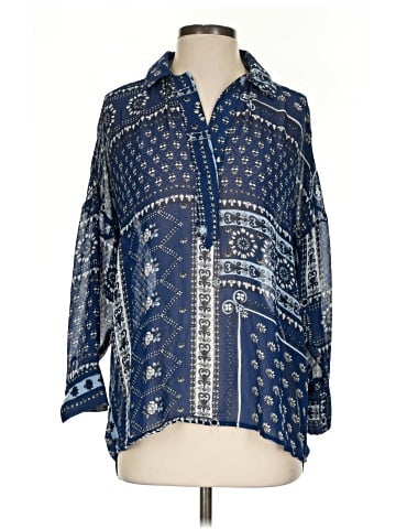 Zara 3/4 Sleeve Button-Down Shirt (view 1)