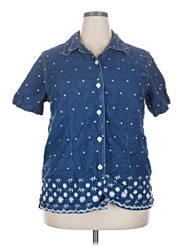 Basic Editions Short Sleeve Button-Down Shirt (view 1)