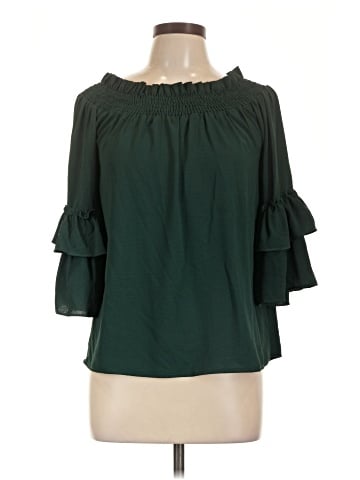 She + Sky 3/4 Sleeve Blouse (view 1)