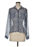 Topshop Paisley Blue Long Sleeve Blouse Size 6 - photo 1
