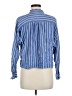Ann Taylor LOFT 100% Rayon Stripes Blue Long Sleeve Blouse Size M - photo 2