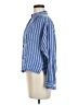 Ann Taylor LOFT 100% Rayon Stripes Blue Long Sleeve Blouse Size M - photo 5
