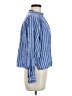 Ann Taylor LOFT 100% Rayon Stripes Blue Long Sleeve Blouse Size M - photo 4