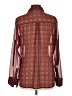 Express 100% Polyester Plaid Red Long Sleeve Blouse Size L - photo 2