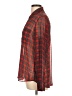 Express 100% Polyester Plaid Red Long Sleeve Blouse Size L - photo 5