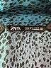 Zara Animal Print Teal Long Sleeve Blouse Size S - photo 7