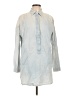 Lumiere 100% Cotton Blue 3/4 Sleeve Button-Down Shirt Size L - photo 1