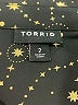 Torrid 100% Polyester Stars Black Long Sleeve Blouse Size 2X Plus (2) - photo 7