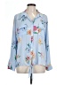 Investments 100% Polyester Floral Blue Long Sleeve Blouse Size L - photo 1