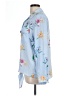 Investments 100% Polyester Floral Blue Long Sleeve Blouse Size L - photo 5