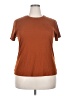 Nine West Solid Brown Short Sleeve T-Shirt Size XXL - photo 1