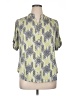 Perseption Concept Chevron-herringbone Green Short Sleeve Blouse Size 1X - photo 1