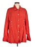 Willow 100% Linen Red Long Sleeve Button-Down Shirt Size M - photo 1