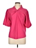 Ann Taylor LOFT 100% Polyester Pink Short Sleeve Blouse Size Lg Petite - photo 1