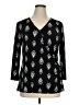 JM Collection Black 3/4 Sleeve Blouse Size XL - photo 1