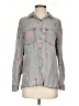Billy T 100% Lyocell Floral Gray Long Sleeve Blouse Size XS - photo 1